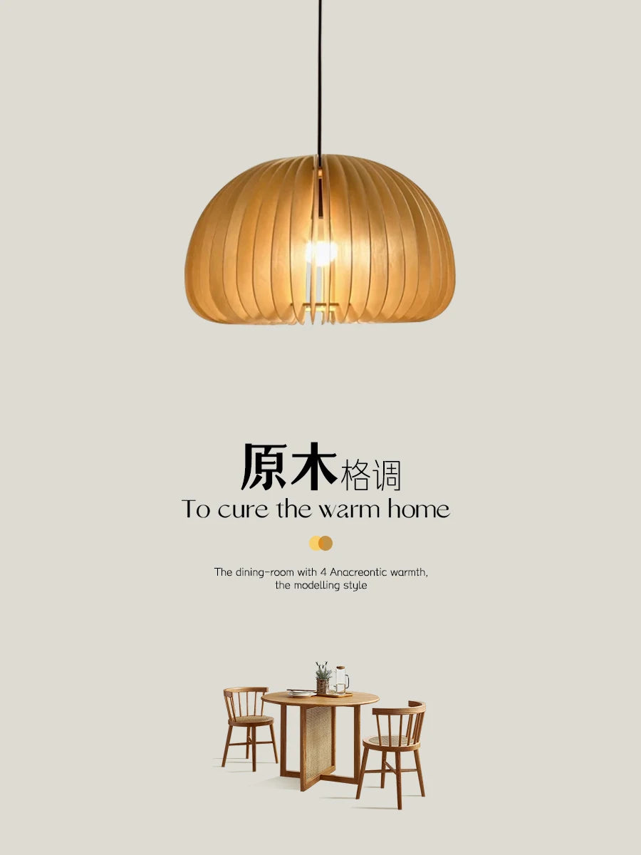 Nordic wabi-sabi vintage wood chandelier for modern decor