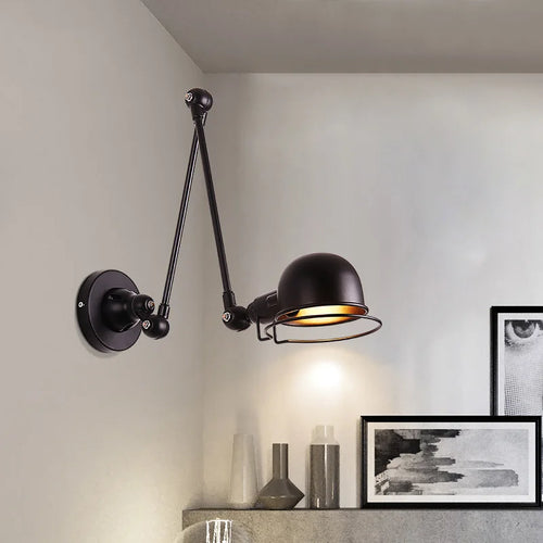 Retractable wall light swing arm with switch loft