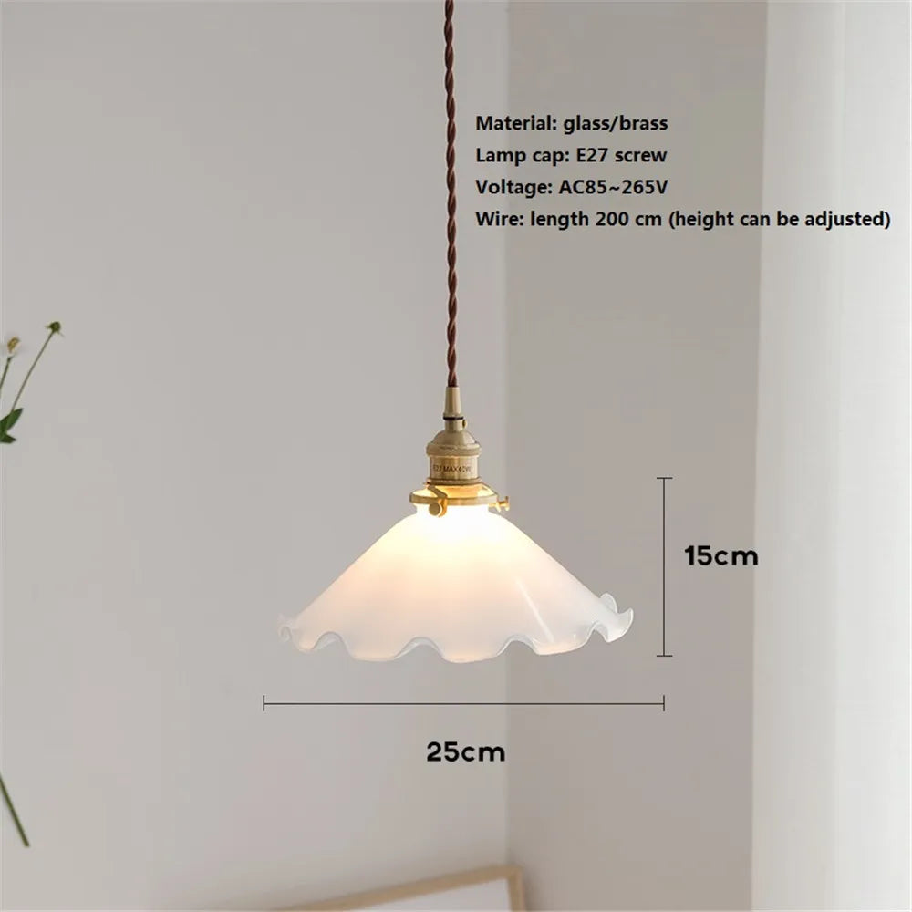 Brass and glass pendant light ideal for lofts