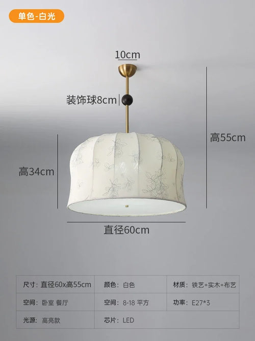 Solid wood study lamp with nanyang pattern and retro romantic chandelier - vue 12 sur 11