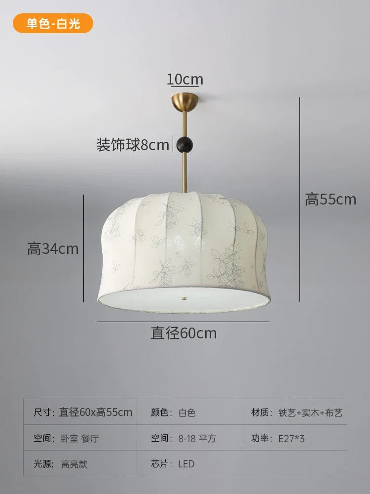 Solid wood study lamp with nanyang pattern and retro romantic chandelier - vue 11 sur 11