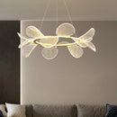 Acrylic chandelier with gold ring and dimmable light direct delivery