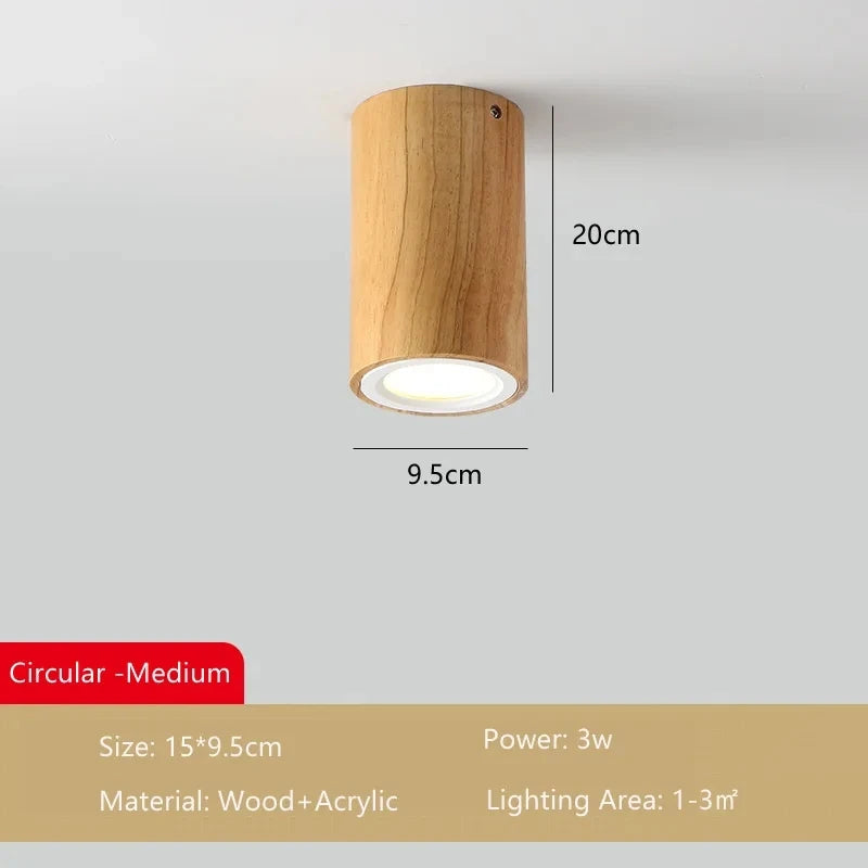 Modern wood surface ceiling lamp - vue 10 sur 12