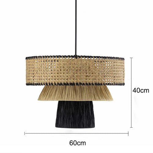 Handmade Japanese style rattan chandelier - vue 17 sur 17