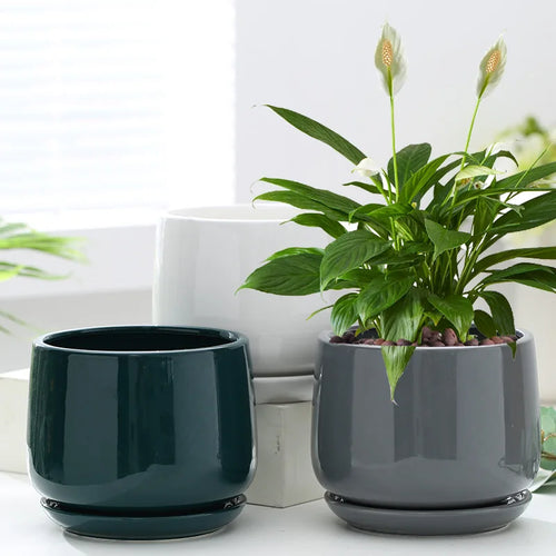 creative ceramic flower pot for indoor and outdoor decoration - vue 2 sur 9