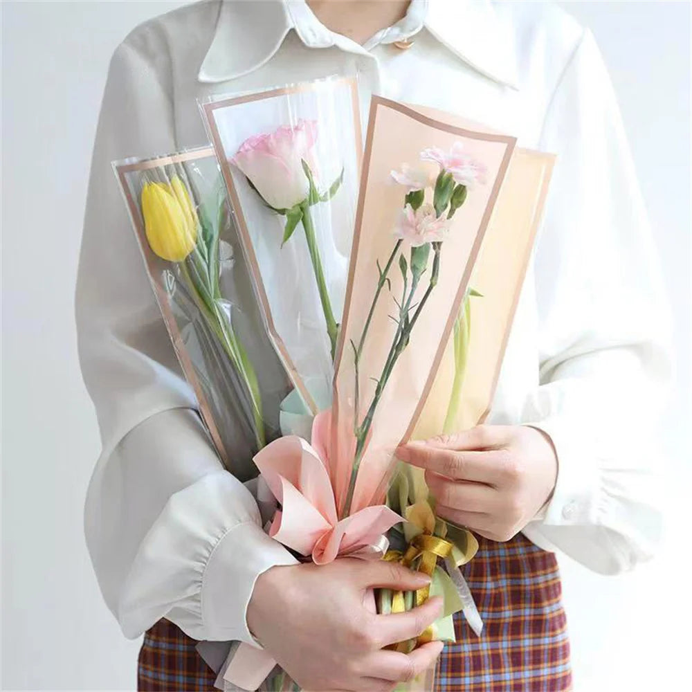 Set of 50 waterproof sleeves for gifting roses on valentine's day