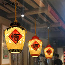 Chinese style wine jar pendant light for indoor decor