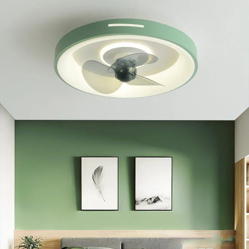 Smart ceiling light with fan and remote control for children