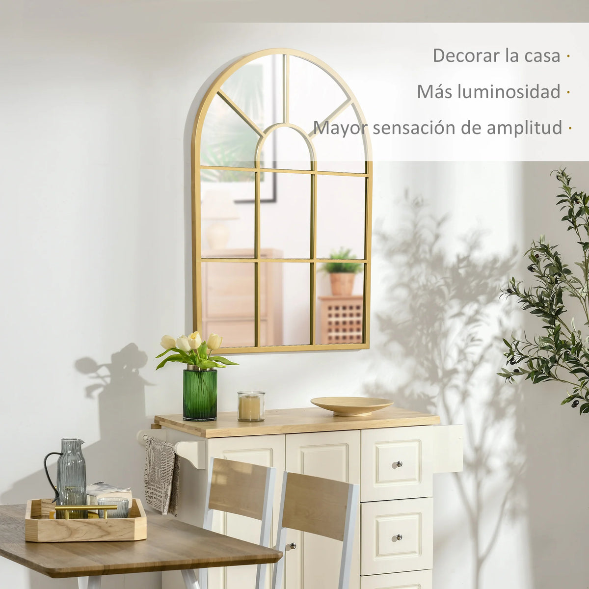 modern style metal decorative wall mirror for interior - vue 4 sur 7