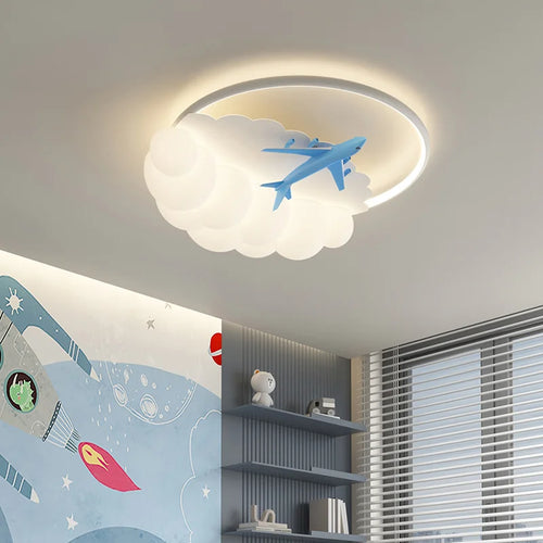 Modern LED aeroplane chandelier for children - vue 6 sur 12