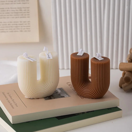 U-shaped scented candles decorative guest gift set - vue 5 sur 10