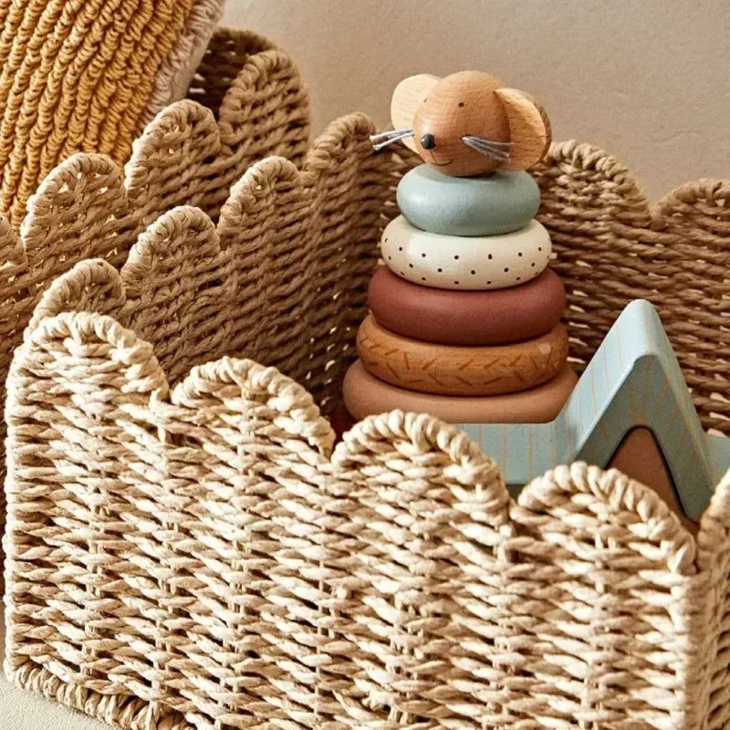 woven rope storage basket for various uses