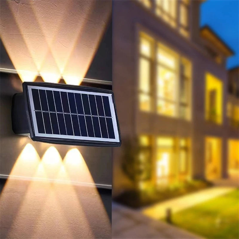 Waterproof solar LED wall light for garden and balcony