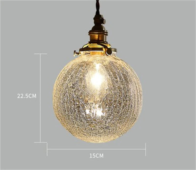 Vintage cracked glass pendant light for interior decoration