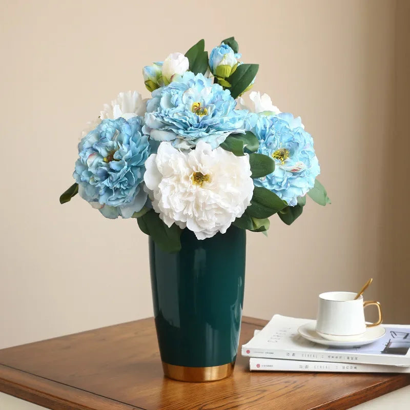 Artificial silk peony plant for interior decoration realistic flowers