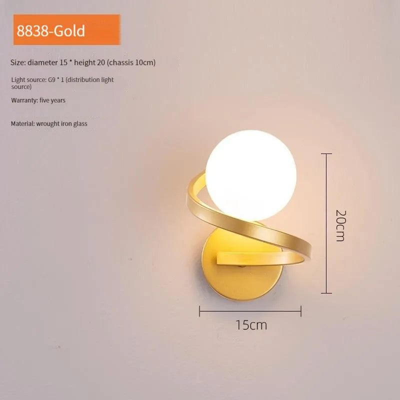 Modern glass ball LED wall light Nordic decoration for interiors