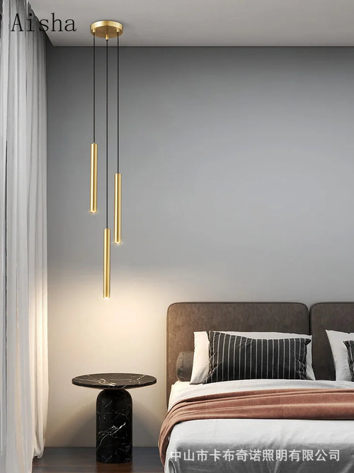 Minimalist copper pendant light for elegant interior decor - vue 5 sur 12