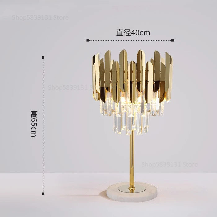 Post-modern nordic luxury gold crystal LED floor lamp - vue 8 sur 17