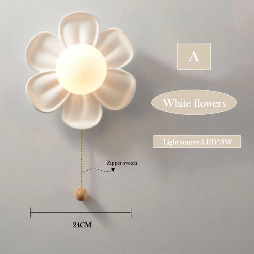 Flower wall light for modern princess bedroom - vue 10 sur 14