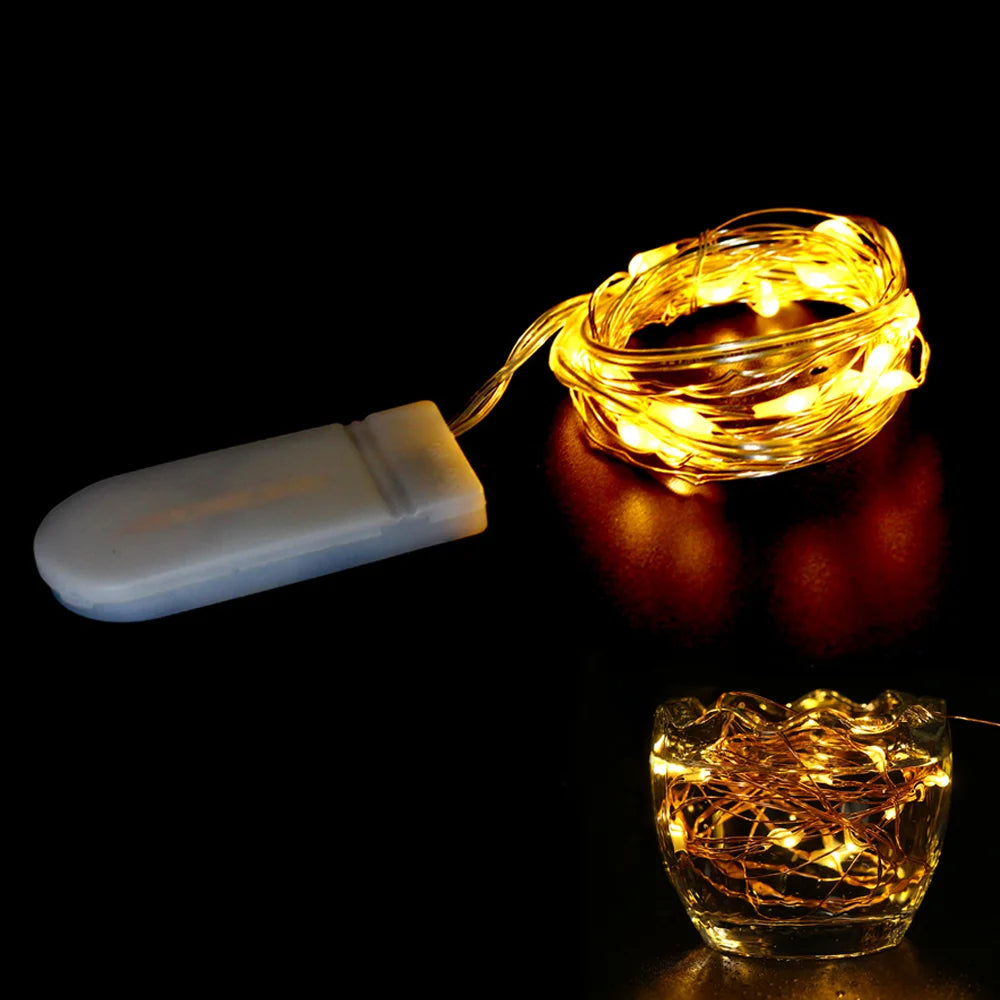 Decorative waterproof LED copper wire string lights battery operated