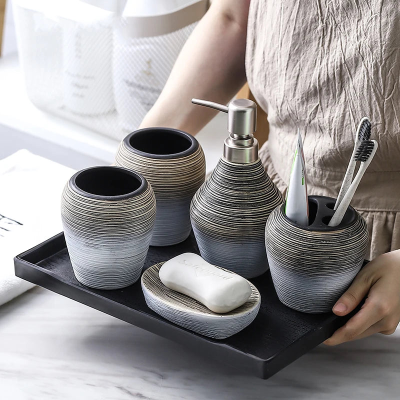 Handcrafted and practical retro ceramic bathroom accessories