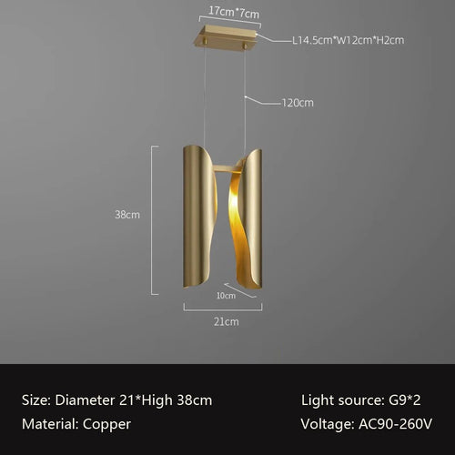 Modern copper pendant light for restaurant and home interiors - vue 11 sur 10