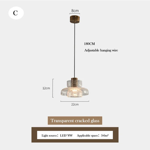 Retro crackled glass chandelier for modern interiors - vue 12 sur 11