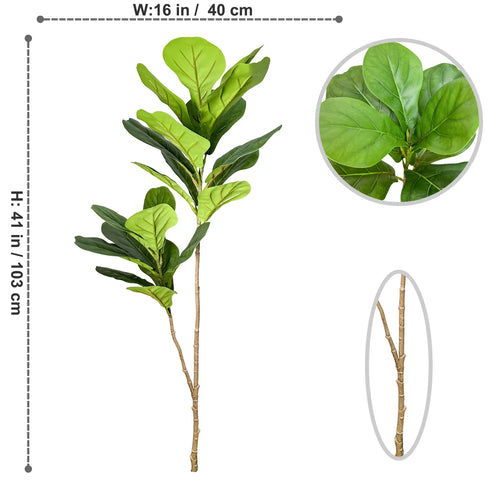 Artificial ficus branches with large leaves for indoor and outdoor decoration - vue 12 sur 14