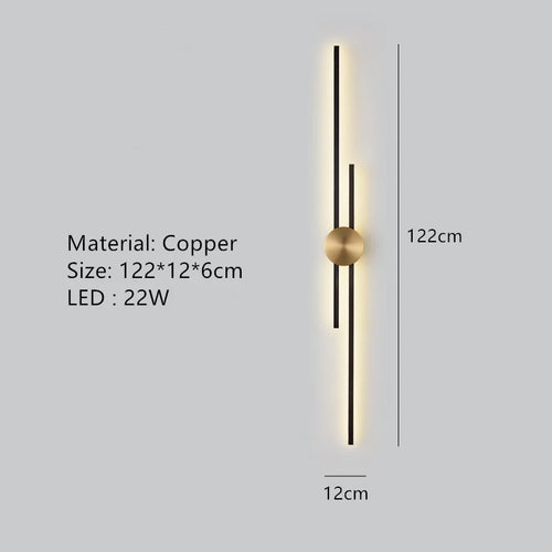 Minimalist copper LED wall light for ambient decoration - vue 16 sur 18