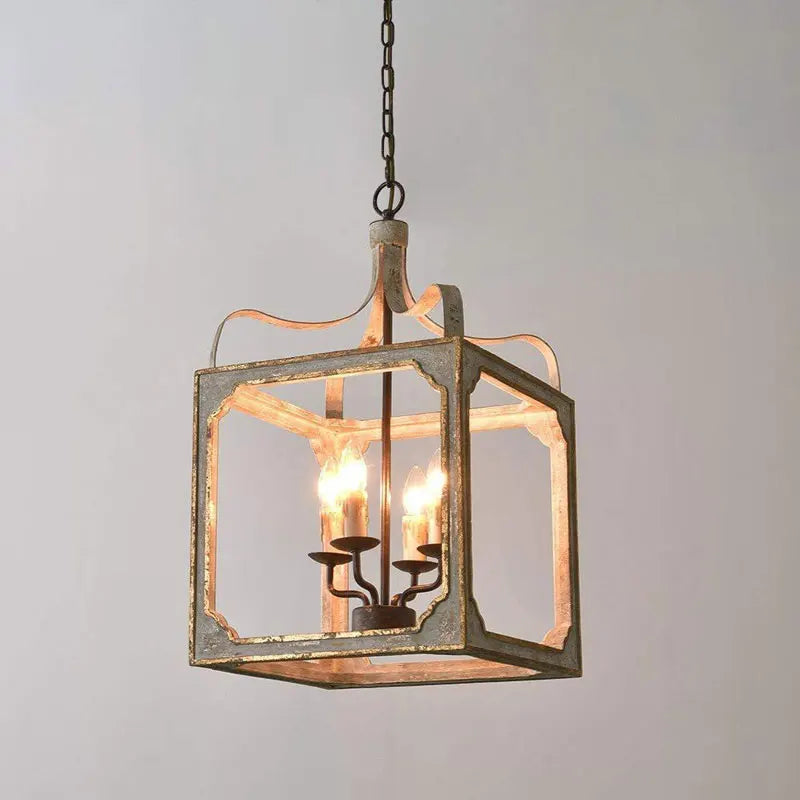 Retro solid wood chandelier in French American country style - vue 4 sur 6