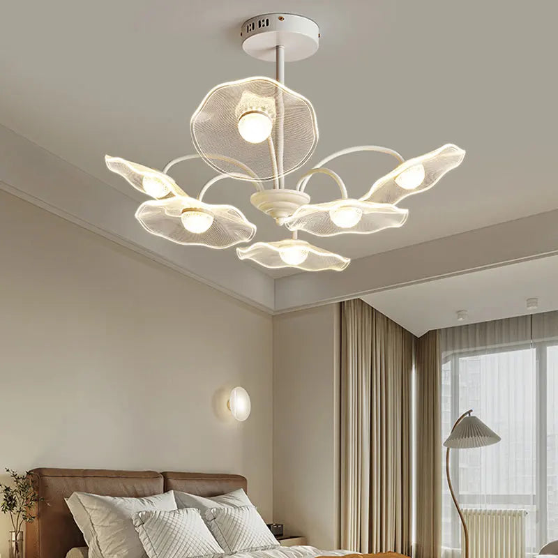 Modern white LED chandelier for living room, ceiling pendant for hall, bedroom, loft, dining room, kitchen