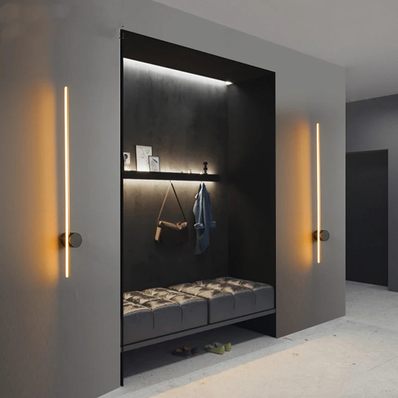 Modern brass LED wall light surface mounted