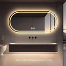 Elliptical smart anti-fog LED wall mirror with three colour settings