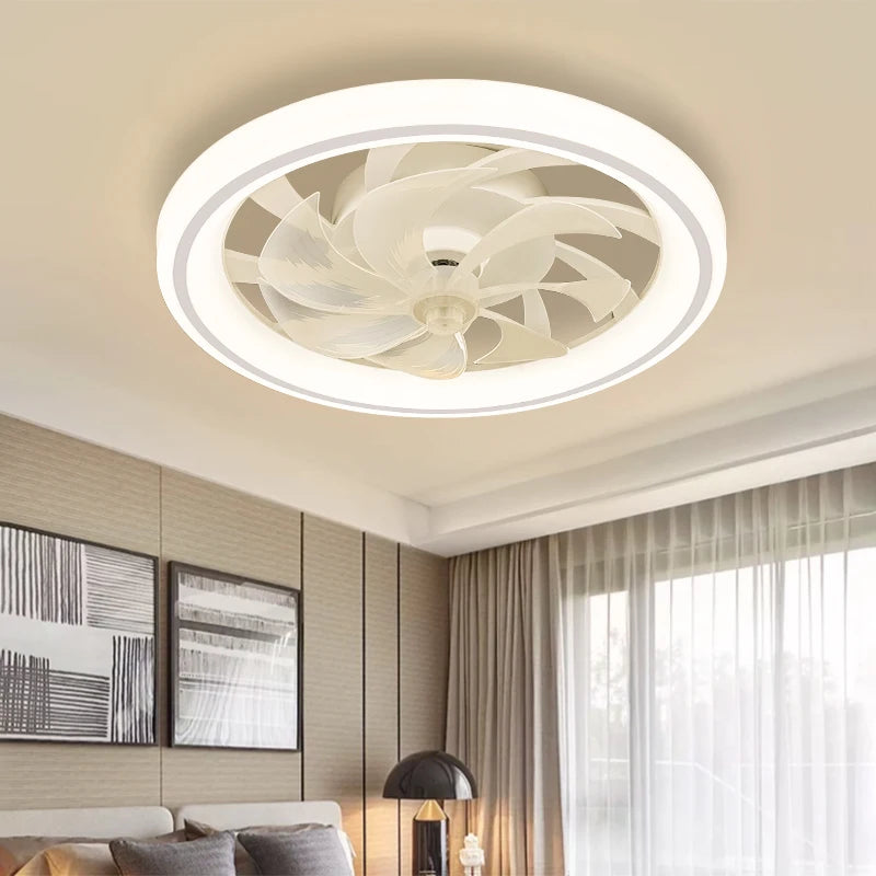 Smart fan with lights and remote control decorative
