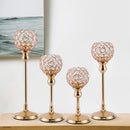 Metal candle holders with crystal detail for festive decorations