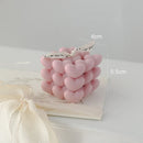 handmade decorative heart cube scented candle in soy wax