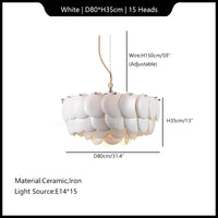 Contemporary ceramic chandelier nordic modern style
