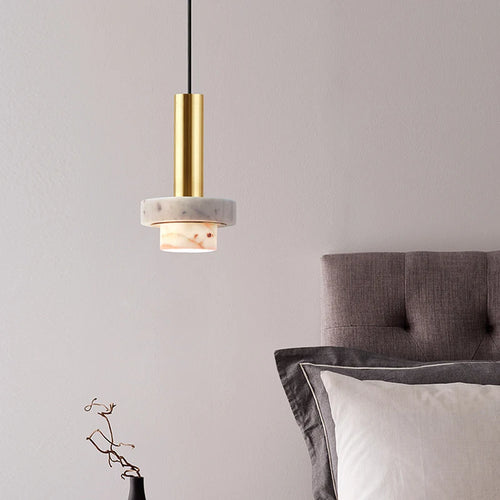 Decorative marble LED pendant light for various spaces