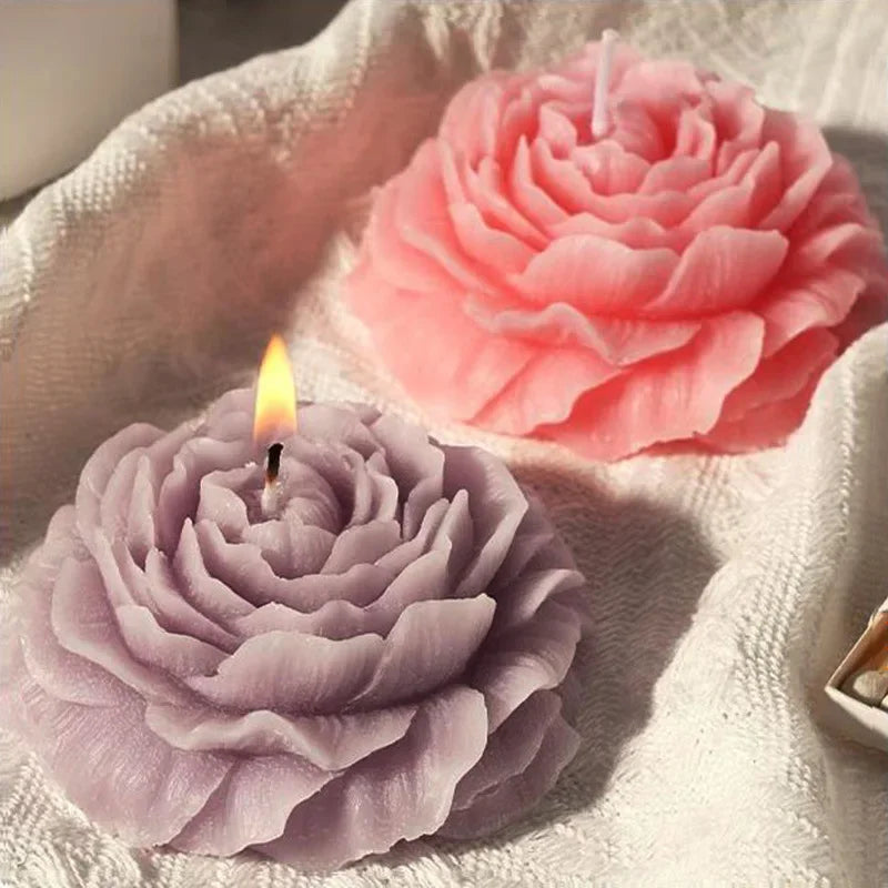 peony flower scented candle in decorative soy wax