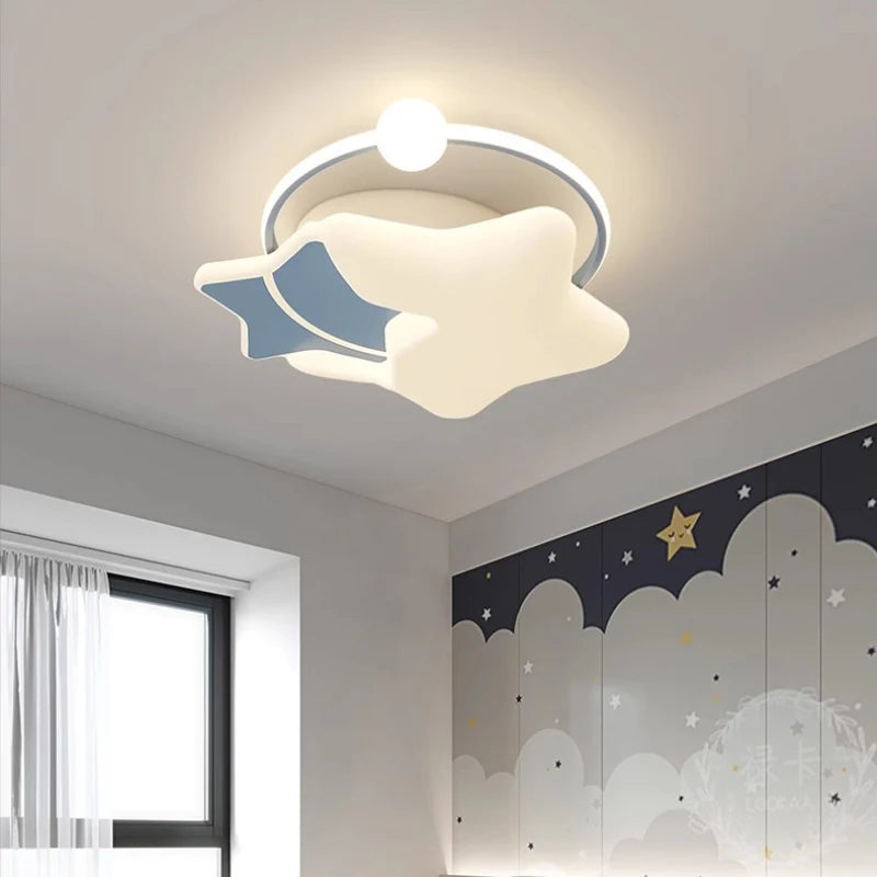Modern star ceiling light for a cosy and romantic children's room