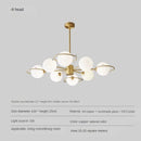 Modern copper chandelier with minimalist glass decor
