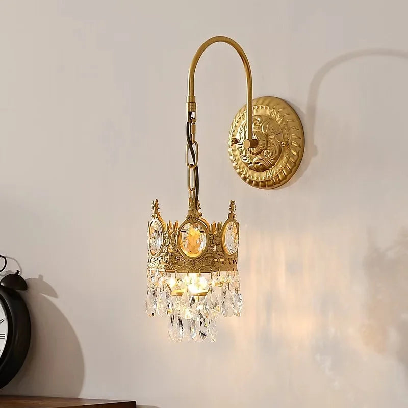 Retro crystal wall light for elegant interior decor - vue 3 sur 9