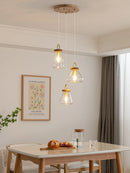 Clear glass art deco style pendant light for indoor lighting