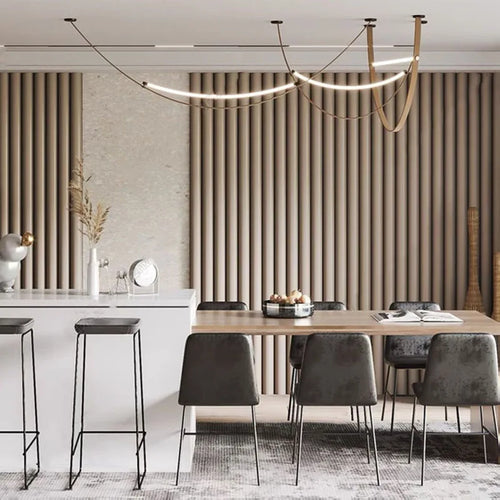 LED chandelier in silicone and artificial leather for hotel - vue 4 sur 11