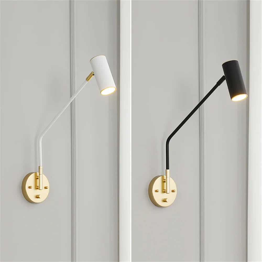 Modern nordic adjustable swivel iron wall light