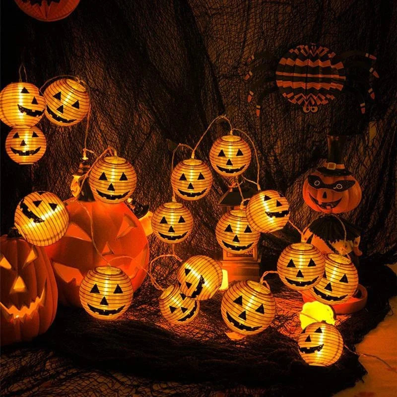 Pumpkin string lights for indoor and outdoor halloween decor