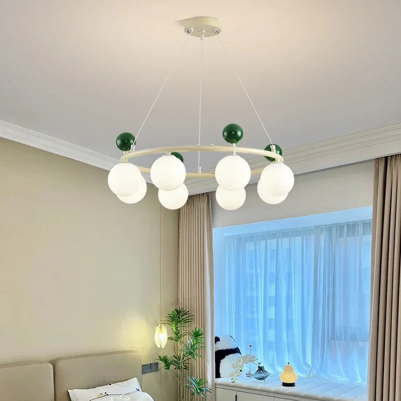 Modern metal and glass chandelier for interior decoration - vue 4 sur 22
