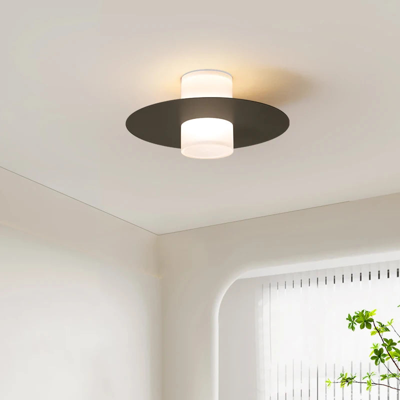 Modern LED ceiling light for hallway, corridor, lounge, dining room, kitchen, bedroom – black or white - vue 3 sur 9