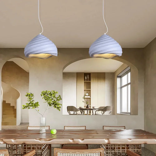 Nordic Wabi-Sabi Wind Chandelier Dining Room LED Pendant Lights Bedroom Study Hanging Lamp Home Decor Cafe Hanging Lamps Fixture - vue 2 sur 13