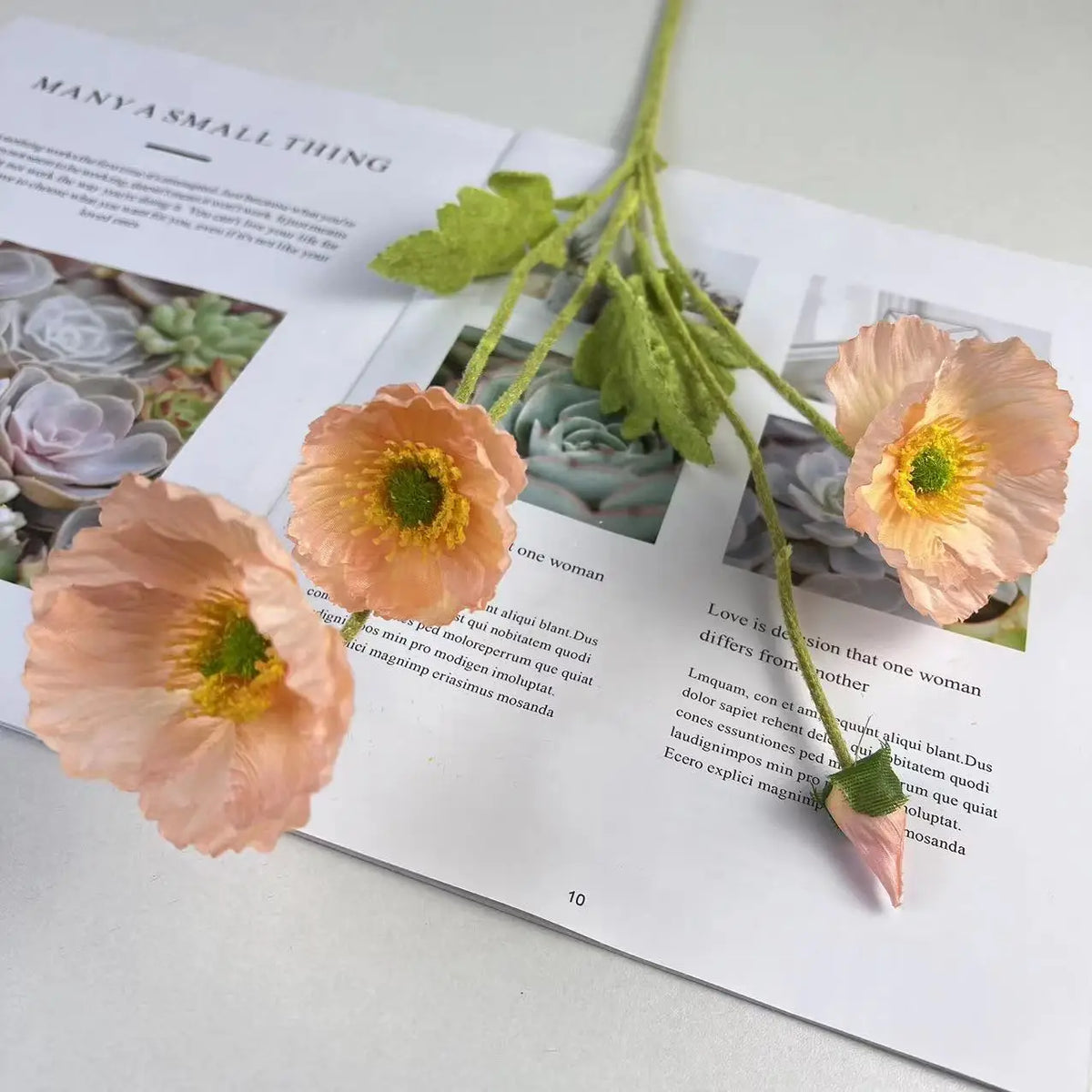 Artificial silk poppy flowers for decoration and events - vue 17 sur 21